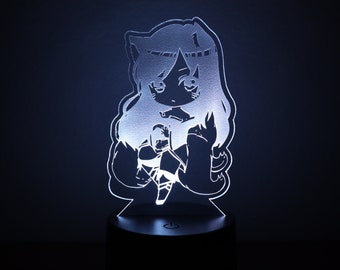 Ahri Acrylic LED Night Light, League of Legends Anime Fan Gift Desk Decor