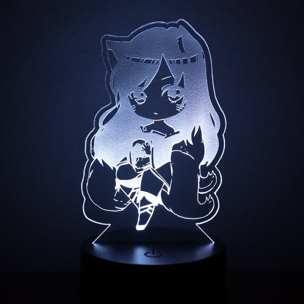 League Of Legends Ahri Acrylic LED Stand, Anime, Manga Light, Night Light, Streaming LED Sign, Desk Ornament, Office Sign, Design Logo