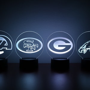 American Football Teams, NFC, Football, LED Stand, Night Light, Cowboys, 49ers, Packers, Rams, Super Bowl, Eagles, Collectible, Sports
