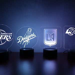 Los Angeles Teams, LED Stand, Color Changing, Table Desk Lamp,  3D Night Light  Lakers, Dodgers, LAFC, LA Galaxy