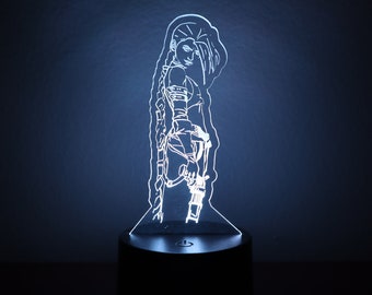 Jinx Arcane Acrylic LED Night Light, League of Legends Anime Fan Gift