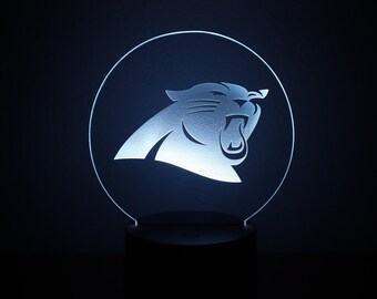 Acrylic Night Light, Carolina Panthers Team Logo With Color-Changing LED