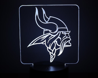 Minnesota Vikings LED Night Light, Football Fan Gift, Acrylic Desk Lamp, Man Cave Decor