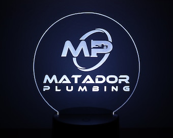 Custom Logo LED Stand, Gaming Business Sign, Personalized Acrylic Desk Ornament, Office Decor