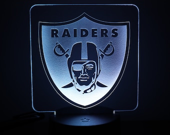 Las Vegas Raiders LED Night Light, Football Fan Gift, Acrylic Lamp, Man Cave Decor