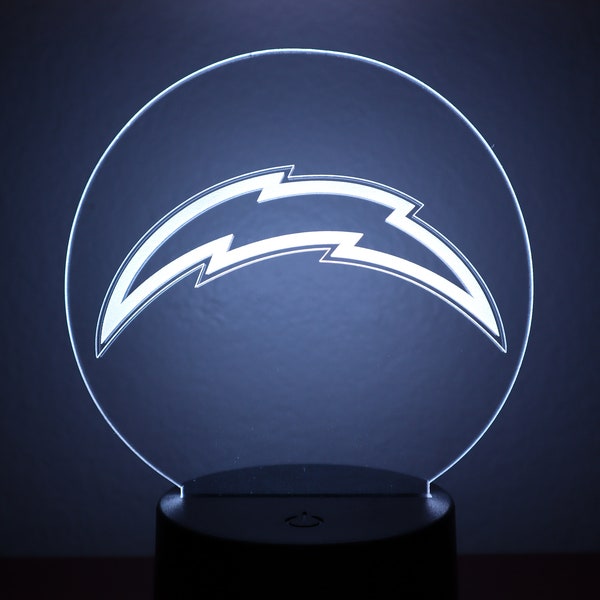 NFL Chargers LED Stand, NFL Teams led lights, Super Bowl Los Angeles Chargers, afc, nfc, fantasy football, nfl team night light stand, gift