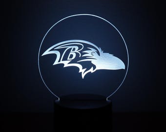 Acrylic Night Light, Baltimore Ravens Football Decor, Color-Changing LED