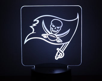 Tampa Bay Buccaneers LED Night Light, Football Fan Gift, Acrylic Lamp, Man Cave Decor