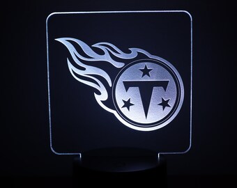 Tennessee Titans LED Night Light, Football Fan Gift, Acrylic Desk Lamp, Man Cave Decor