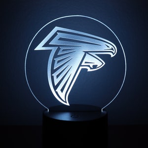 NFL Falcons LED Stand, NFL Teams led lights, Super Bowl Atlanta Falcons, afc, nfc, fantasy football, nfl team night light stand, gift