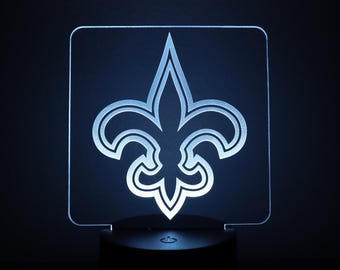 Saints Night Light, Engraved Acrylic LED Panel with Remote Color Modes