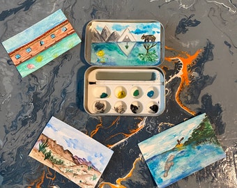 Uinta Wildfire Tiny Altoids Tin Original Oil Painting 