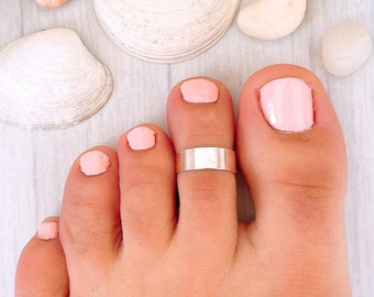 Anillo ancho de pie Plata de Ley 925, anillo ajustable, anillo de pie, anillo de meñique, anillo de nudillo, anillo unisex