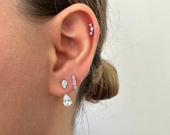 イヤリング TATIANA Silver 925 Petit Milky Way Ear Jacket Earrings EC172 Silver Fox Ear Jackets – Kitsune Earrings