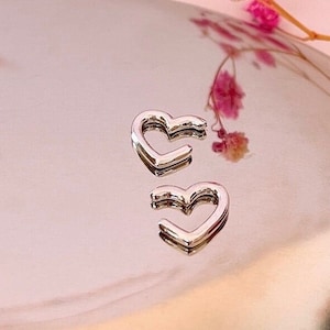 Manchette d'oreille hélix en forme de coeur sans piercing, boucle d'oreille coeur non percée en argent 925, fausse bague hélix plaquée or, boucle d'oreille cartilagineuse non percée
