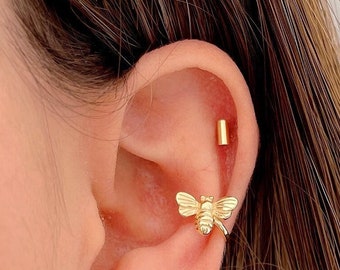 Oorknopjes sterlingzilver, vergulde minimalistische geometrische stud
