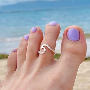 Welle Zehenring, verstellbare Zehenringe, 925 Sterling Silber Ring, Midi Ringe, Knöchelringe, einfacher Ring, minimalistische Ringe, Geschenk für sie