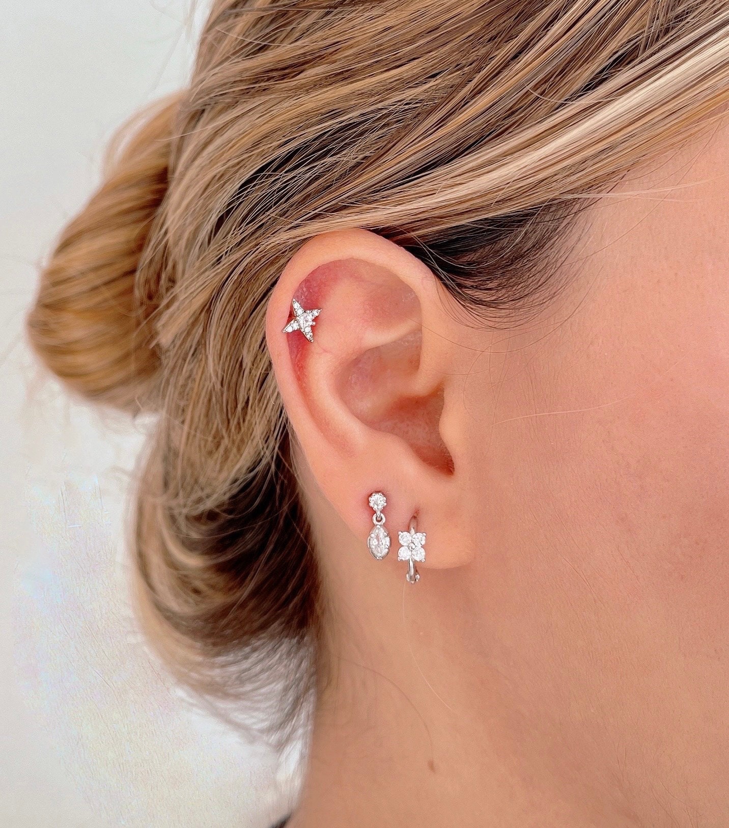 LANBEIDE Orecchini Pendenti In Argento 925 Placcato Oro - Con Zirconi Cubici Rotondi 10mm - Regalo In Confezione Con Panno