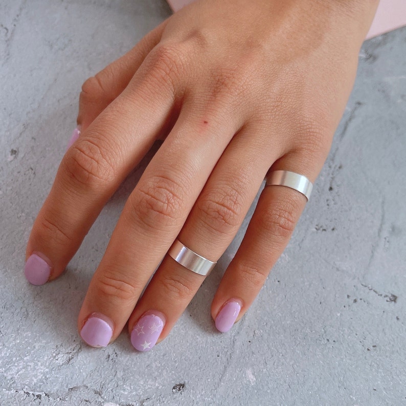 Sterling Silver 925 Adjustable wide toe ring, thick ring, midi ring, knuckle ring, pinky ring, minimalist ring, unisex toe ring zdjęcie 10