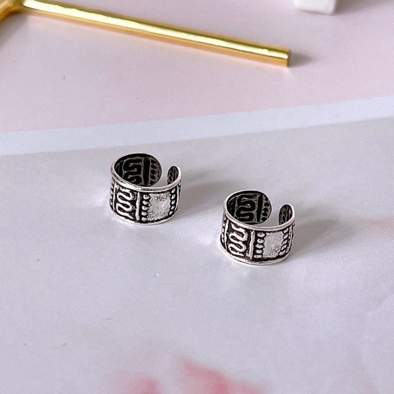 Orecchini A Polsino Serpente Boho Punk: Gioielli Vintage Non Forati A Clip, Anello Elicoidale A Forma Di Serpente, Color Nero, Regalo Originale Per Ragazze