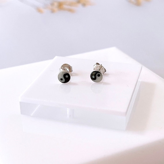 Sterling Silver Yin/Yang-5mm Post Earrings Sterling Silver Yin/Yang-5mm Post Earrings