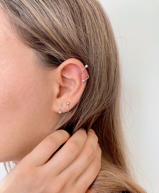 Melighting Orecchino A Barra Per Cartilagine In Argento 925, Forma Zampa Di Cane Con Zircone, Filettatura Interna, 16G 6/8 Mm