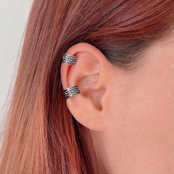 925 Sterling Silver Chain Link Fake Conch Ear Cuff 925 Sterling Silver Chain Link Fake Conch Ear Cuff
