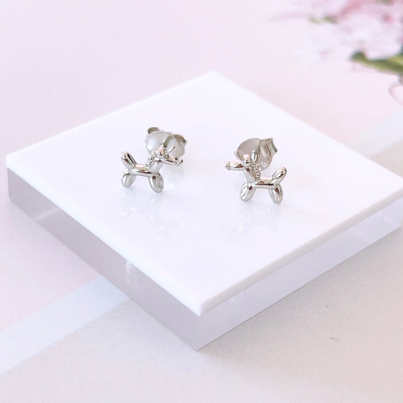Funky balloon unicorn earring, quirky unicorn studs, Sterling Silver mythical animal post earring, Gold plated unicorn jewelry, gift for her image 4