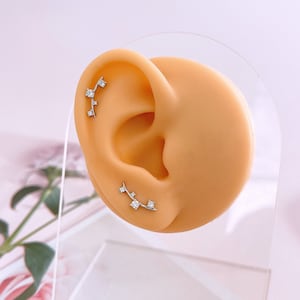 Pendientes trepadores de Plata de Ley 925 con circonitas, pendientes helix, aretes de cartílago, regalo para mujer