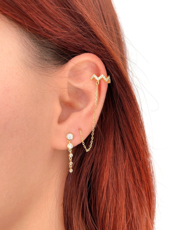 Sterling silver long cz earrings Sterling silver long cz earrings