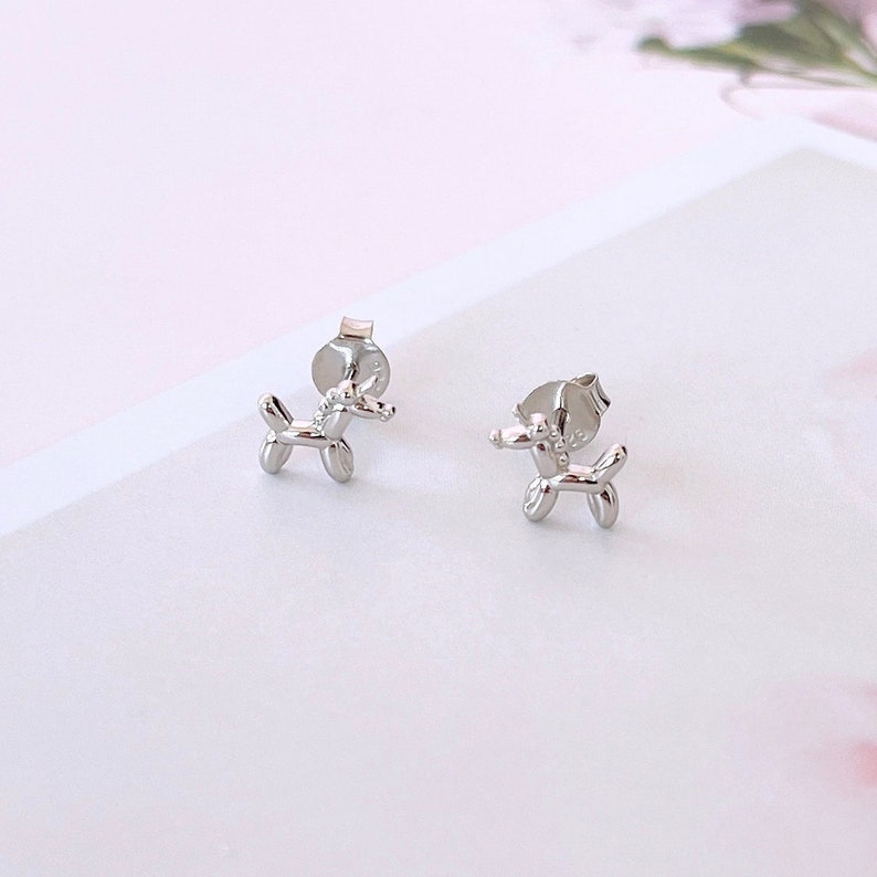 Funky balloon unicorn earring, quirky unicorn studs, Sterling Silver mythical animal post earring, Gold plated unicorn jewelry, gift for her image 5