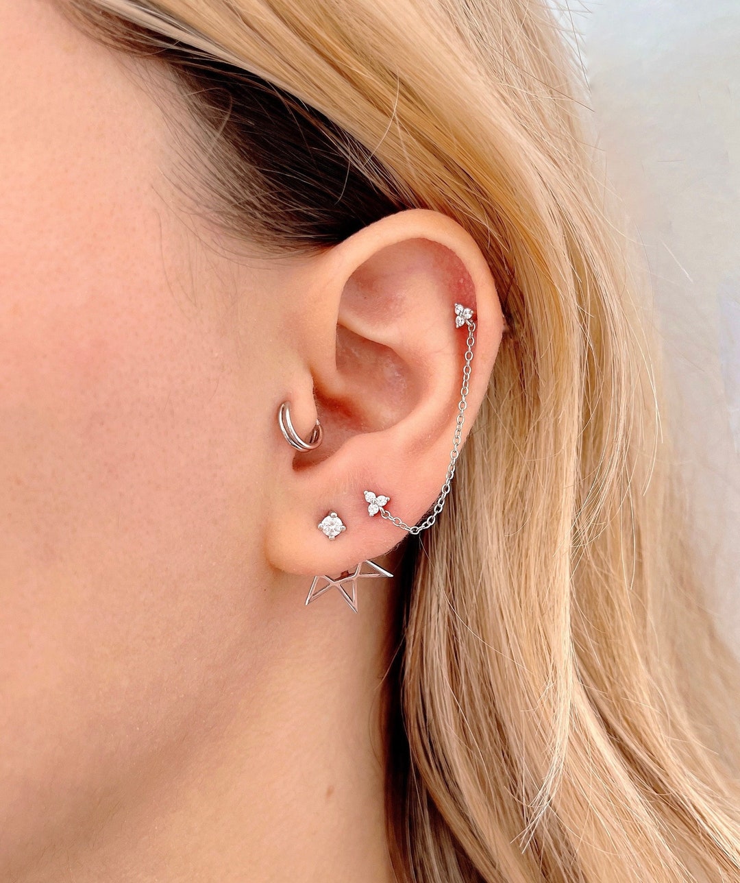Orecchino A Clip Per Cartilagine In Argento 925 – Cerchio Minimalista Non Forato, Regolabile, Unisex, Placcato Oro/bianco - 3