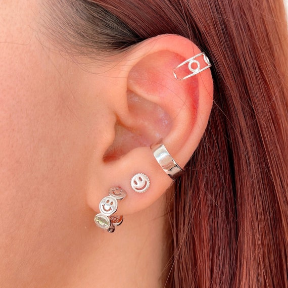 Wide Helix Ear Cuff No Piercing, 925 Silver Circle Cartilage Earring, Thick Conch Earring, Fake Helix, Geometric Helix Earring, Ear Wrap - Etsy Wide Helix Ear Cuff No Piercing, 925 Silver Circle Cartilage Earring, Thick Conch Earring, Fake Helix, Geometric Helix Earring, Ear Wrap - Etsy