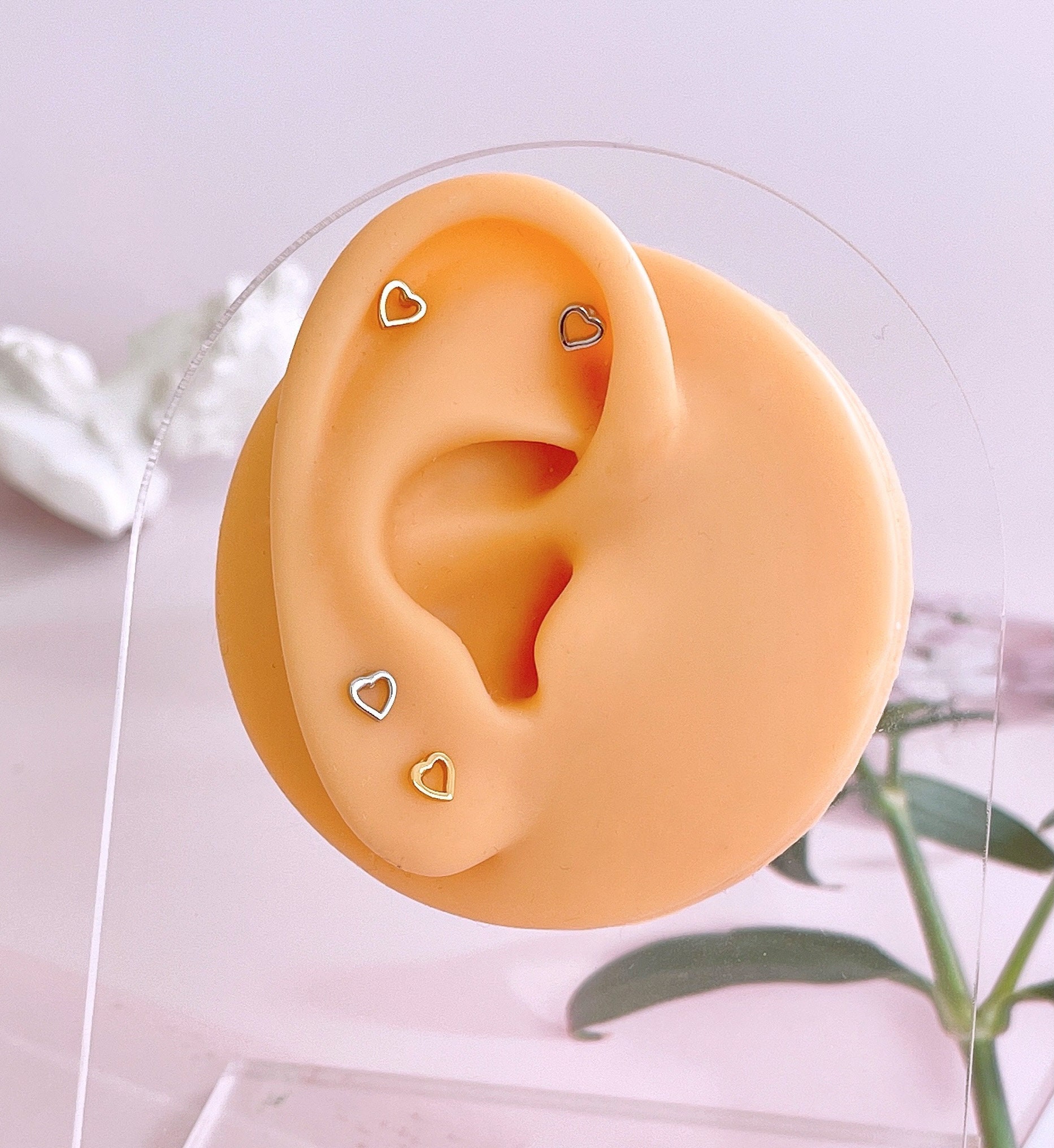 Tiny Heart Helix Piercing 925 Silver Heart Conch Piercing | Etsy