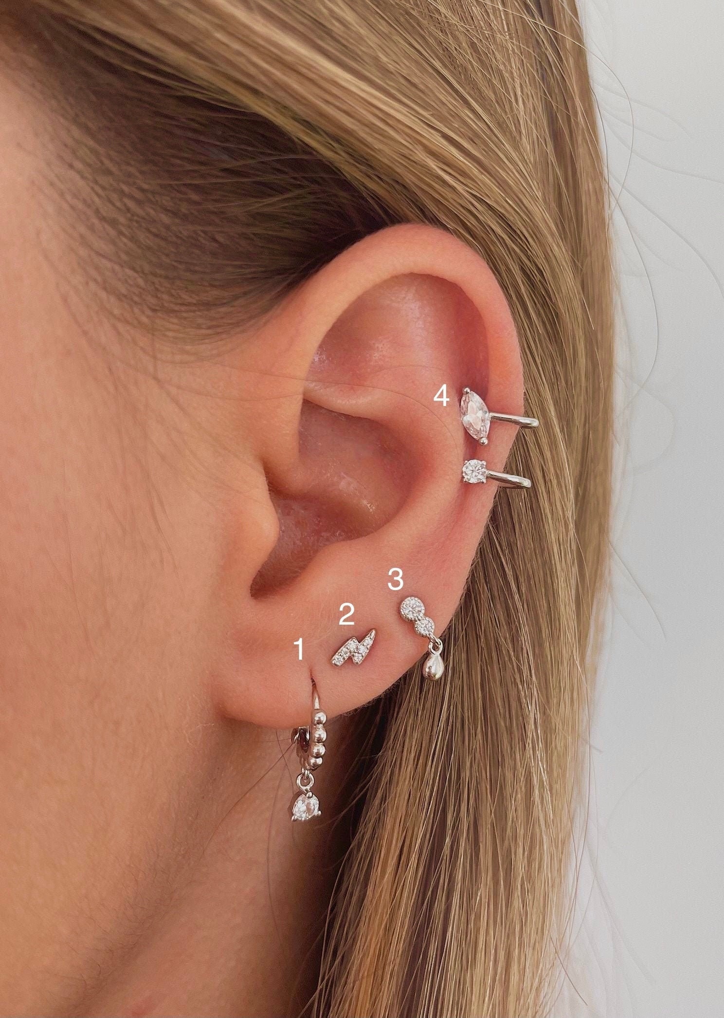 イヤリング Monday Edition _ Dripping Ear Cuff Set Amazon.com: ELEDUCTMON Cubic Zirconia Earrings - Crystal Ear