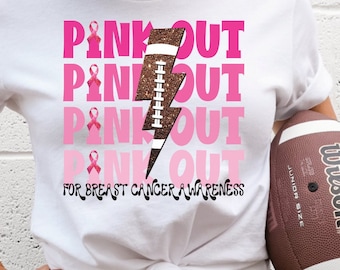 Fußball Pink Out PNG, Brustkrebsbewusstsein Fußball Png, Spieltag Sublimationsdesign