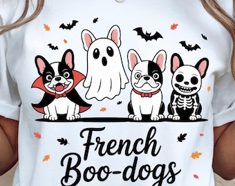 Fall French Bulldog Halloween PNG, Boo Dogs Funny Pun, Cute Dog Sublimation Design, Spooky Season Tshirt Design for Halloween