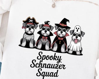 Schnauzer Halloween PNG, Spooky Schnauzer Squad Sublimation Design, Funny Dog Digital Download