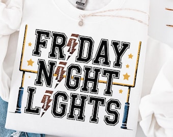 Friday Night Lights PNG, Football Mom Png Game Day Tshirt Design, High School Football Sublimation Digital Download, Trendy Lightning Bolts