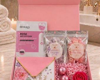 Muttertags-Geschenkbox - Entspannendes Lavendel-Vanille-Wachs-Schmelzset - Self Care Spa Kit für Mama - Sinnvolles Geschenk für Sie
