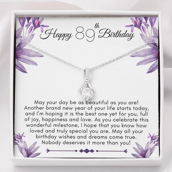 Personalized 89th Birthday Necklace 89th Birthday Gift for Her 89 Year Old Gift Ideas Mom Wife Sister Friend Aunt Grandmother Born in 1989