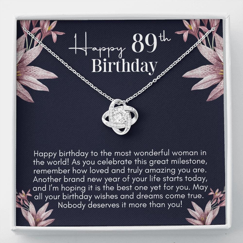 Personalized 89th Birthday Necklace 89th Birthday Gift for Her 89 Year Old Gift Ideas Mom Wife Sister Friend Aunt Grandmother Born in 1989