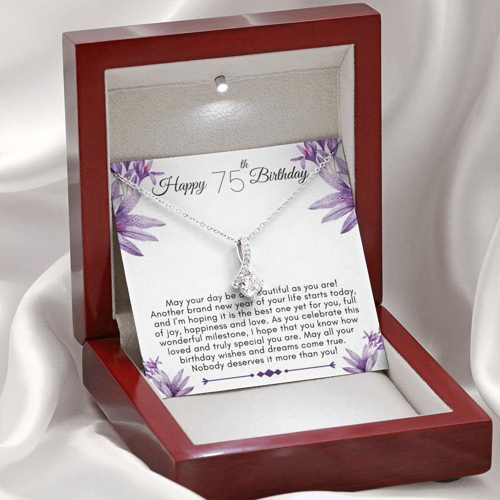 75th Birthday Gift For Her Necklace for 75th Birthday Etsy