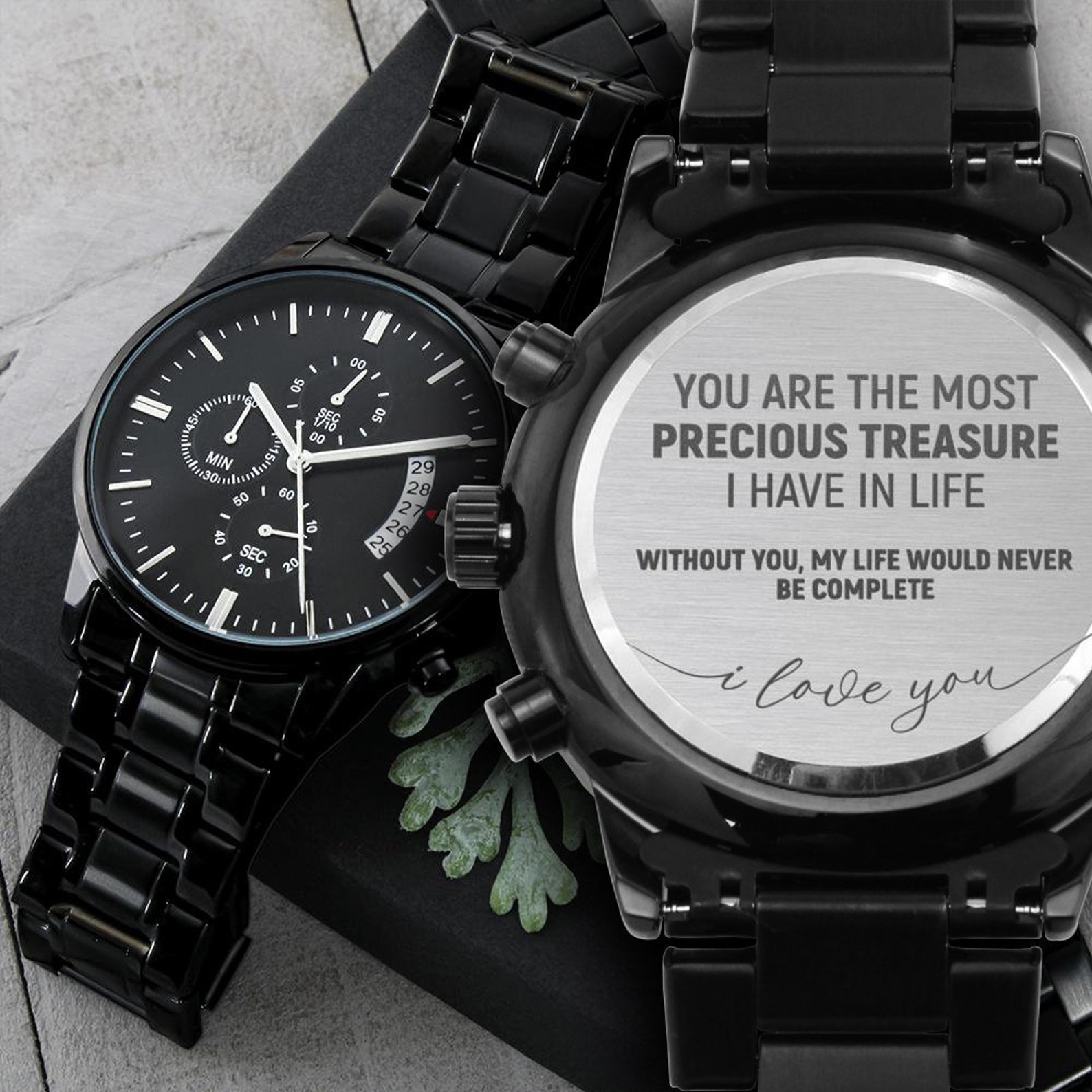 Husband Engraved Watch Anniversary Gift for Husband Birthday Etsy