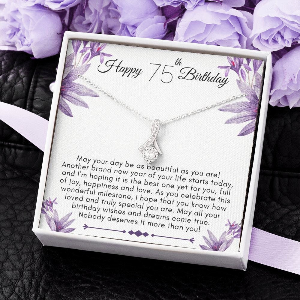 75th Birthday Gift For Her Necklace for 75th Birthday Etsy