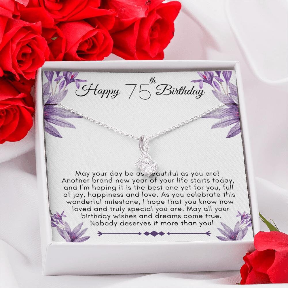 75th Birthday Gift For Her Necklace for 75th Birthday Etsy