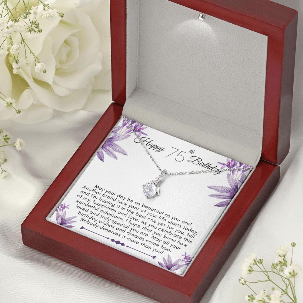 75th Birthday Gift For Her Necklace for 75th Birthday Etsy