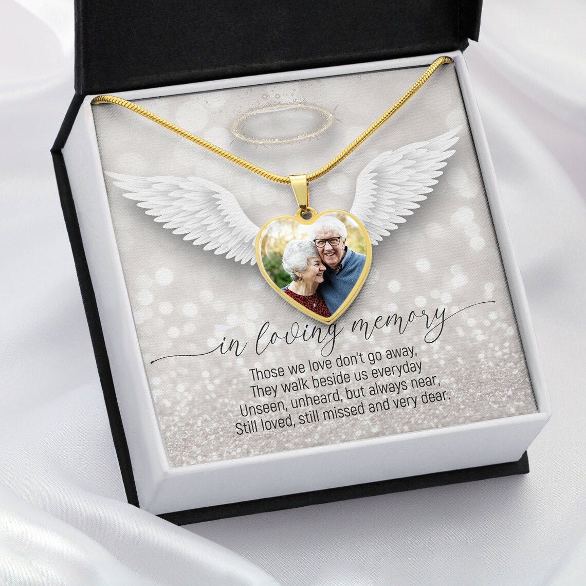 In Loving Memory Necklace With Photo Personalized Picture Etsy