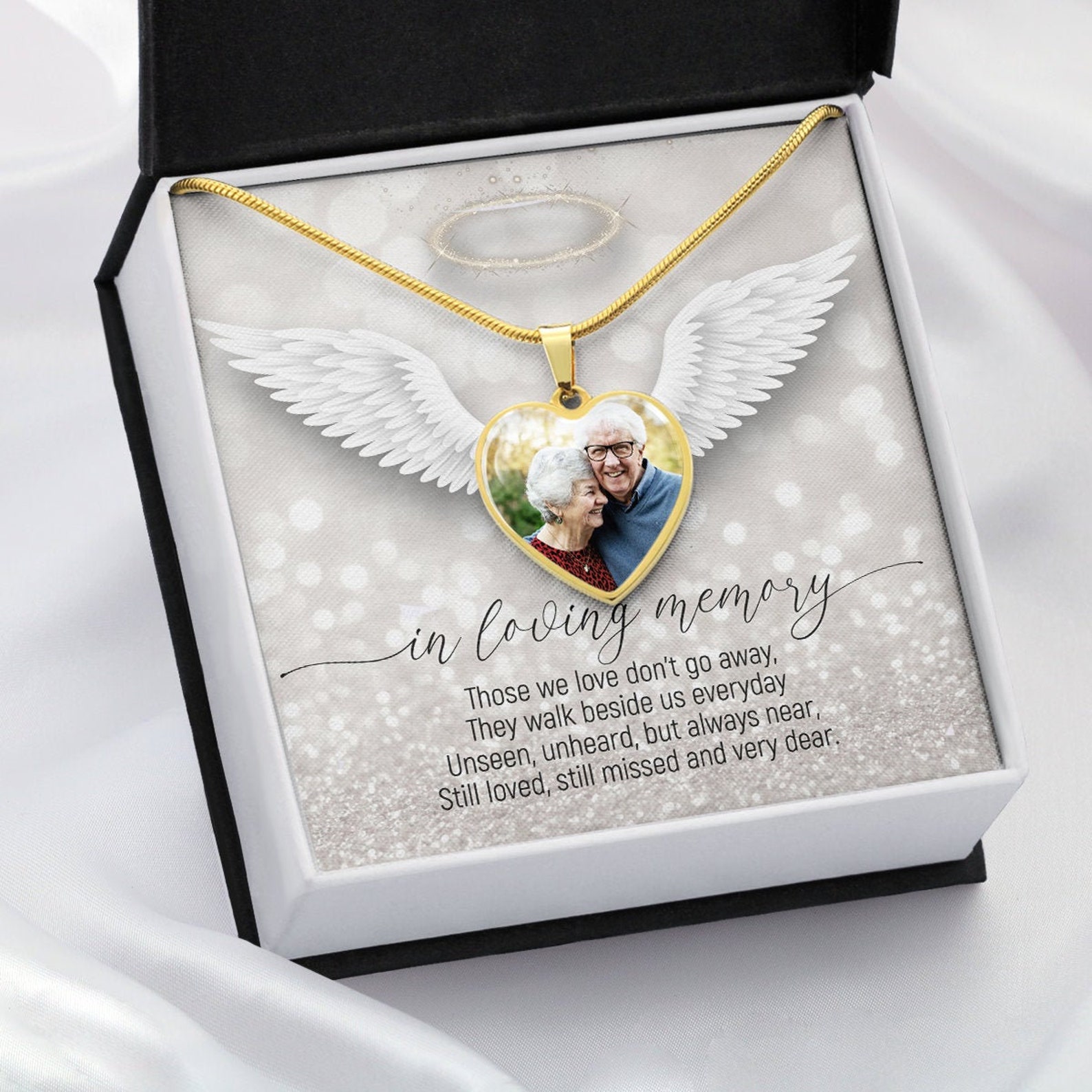 In Loving Memory Necklace With Photo Personalized Picture Etsy
