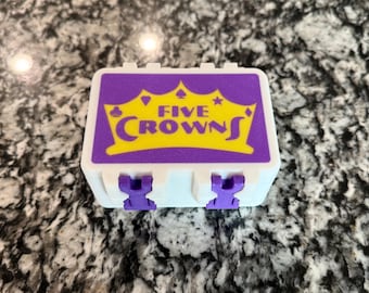 Estuche para juego de cartas Five Crowns: organizador impreso en 3D con cierres y diseño real